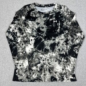 Under Armour Velocity Shirt Women's Large Black All‎ Over Print Loose Stretch